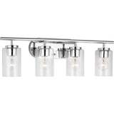 Oslo Vanity Light — 27.5 Inch, Chrome with Clear Seeded Glass