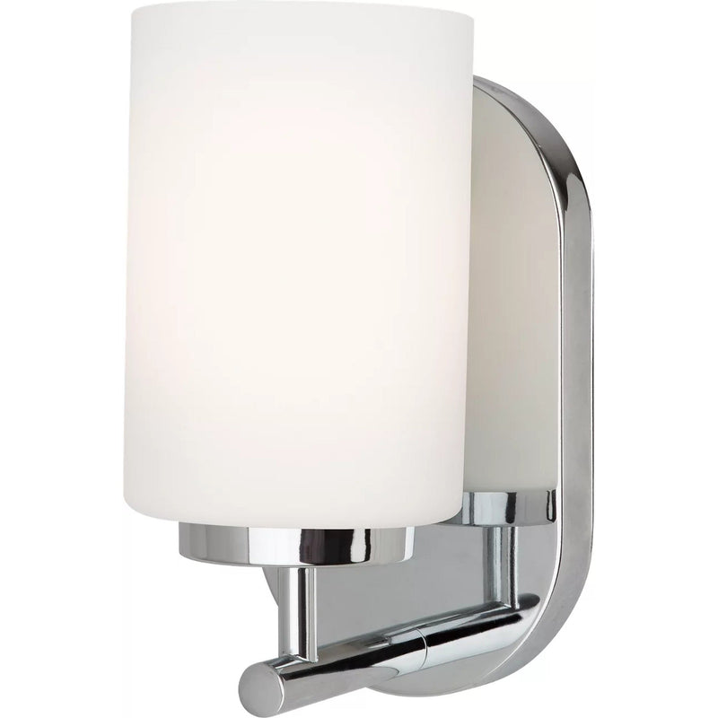 Oslo Wall Sconce — Chrome with Cased Opal Etched Glass