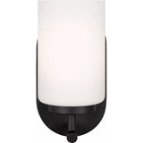 Oslo Wall Sconce — Midnight Black with Cased Opal Etched Glass