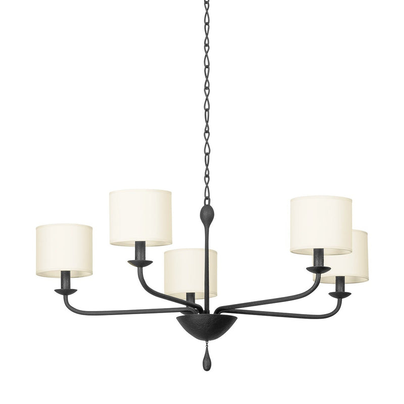 Osmond Chandelier - 5 Light - Black Iron by Troy Lighting