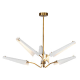 Osorio Six Light Chandelier — Matte White/Vintage Brass