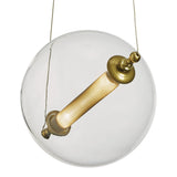 Otto Sphere Low Voltage Mini Pendant, shown in Black with Brass Accents, by Hubbardton Forge