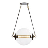Otto Sphere Pendant, shown in Black with Brass Accents, Stainless Steel Mesh, Standard, by Hubbardton Forge