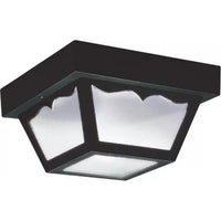Outdoor Ceiling Flushmount — 4.75 Inch, White with Clear Textured Glass