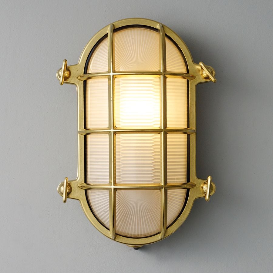 Oval Brass Bulkhead Outdoor Wall Light by Original BTC