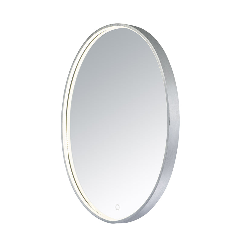Oval LED Mirror by ET2 - 24" x 30" Brushed Aluminum