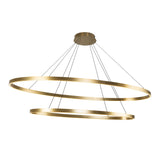 Ovale Chandelier Brushed Gold By Kuzco Side View