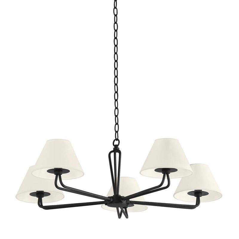 Ozias Chandelier - 5-Light - Black Iron by Troy Lighting