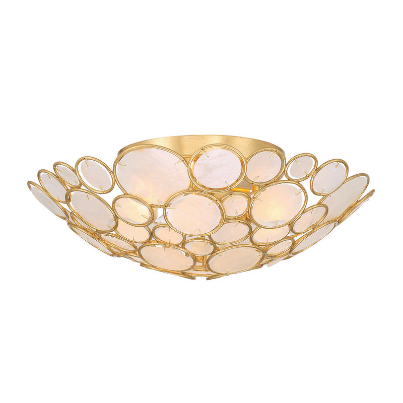 Palla 16'' Antique Gold Semi Flush Mount by Crystorama