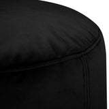 Point Recycled Velvet Pouf Ottoman - Black, velvet detail