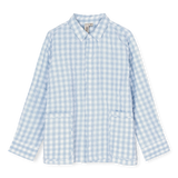 JUNA Bianca Lounge Shirt, White/Light Blue M/L By JUNA