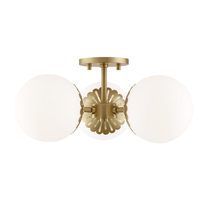 Paige Semi Flush - Aged Brass