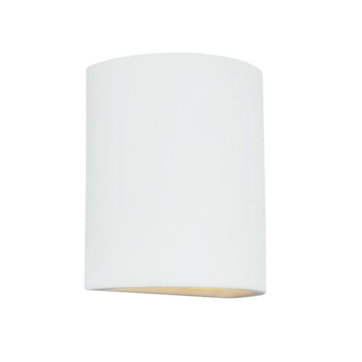 Paintable Ceramic Half Moon Outdoor Wall Lantern