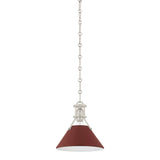 Painted No. 2 Pendant - 9.5 Inch - Polished Nickel with Soft Crimson by Hudson Valley