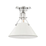 Painted No. 2 Semi Flush - Polished Nickel with Off-White by Hudson Valley