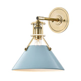 Painted No. 2 Wall Sconce - Aged Brass with Blue Bird by Hudson Valley