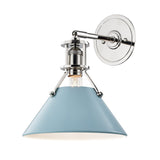 Painted No. 2 Wall Sconce - Polished Nickel with Blue Bird by Hudson Valley