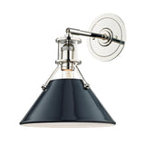 Painted No. 2 Wall Sconce - Polished Nickel with Darkest Blue by Hudson Valley