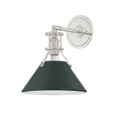 Painted No. 2 Wall Sconce - Polished Nickel with Soft Studio Green by Hudson Valley