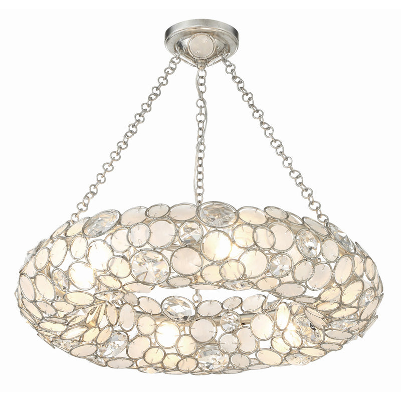 Palla Drum Chandelier 24'' Antique Silver