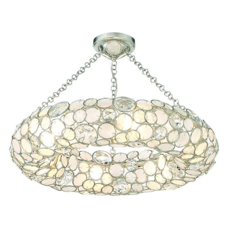 Palla Drum Semi-Flush Mount 24'' Antique Silver