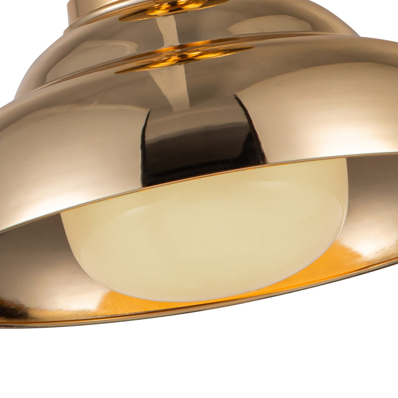 Palmetto Semi Flush Polished Brass Glossy Opal By Alora Detailed View
