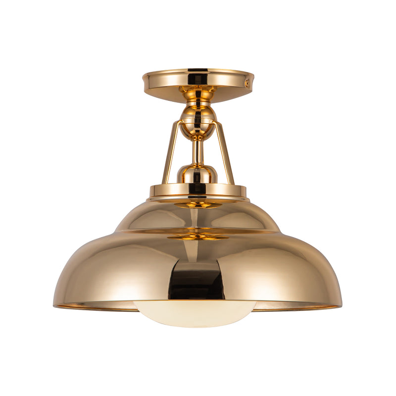 Palmetto Semi Flush Polished Brass Glossy Opal By Alora