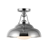 Palmetto Semi Flush Polished Nickel Glossy Opal By Alora