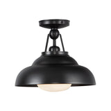 Palmetto Semi Flush Urban Bronze Glossy Opal By Alora