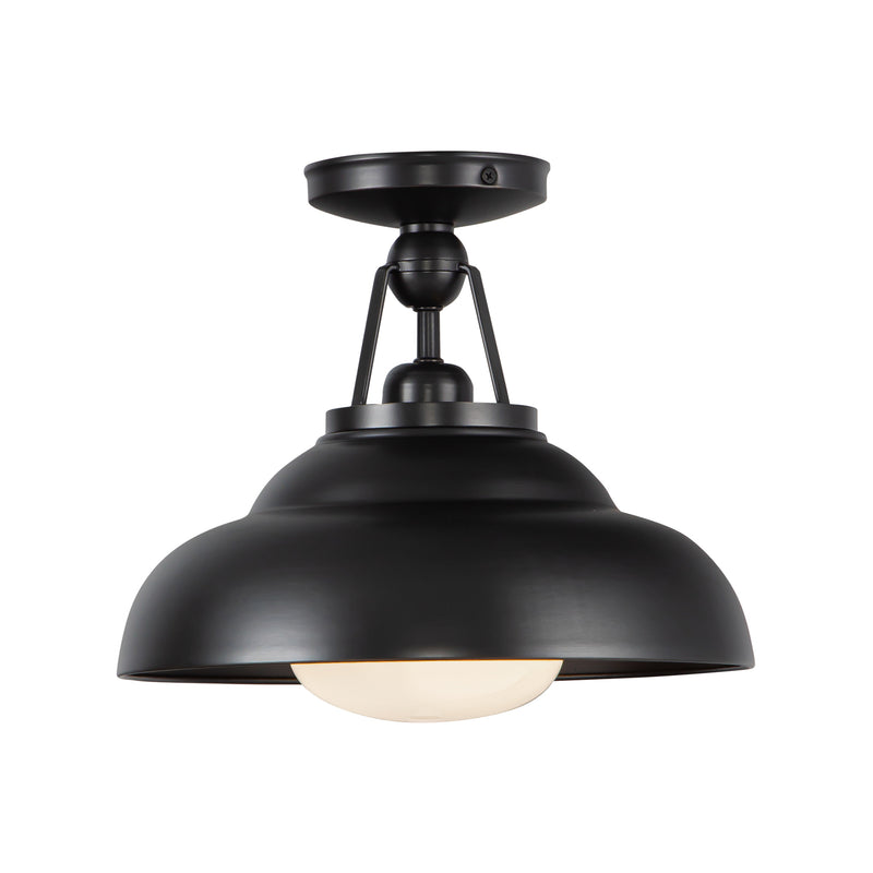Palmetto Semi Flush Urban Bronze Glossy Opal By Alora