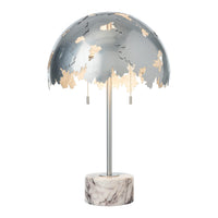 Pangea Dome Table Lamp, shown in Sterling, Lilac Marble, by Hubbardton Forge