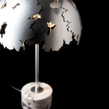 Pangea Dome Table Lamp detail in Sterling, Lilac Marble, by Hubbardton Forge