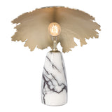 Pangea Mini Table Lamp, shown in Modern Brass, Lilac Marble, by Hubbardton Forge