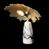 Pangea Mini Table Lamp detail in Modern Brass, Lilac Marble, by Hubbardton Forge