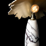 Pangea Mini Table Lamp detail in Modern Brass, Lilac Marble, by Hubbardton Forge