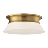 Panos Flushmount — 13 7/8", Etched, Burnished Brass