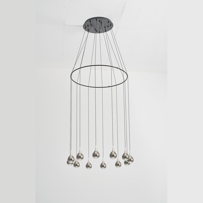 Paopao P12 Chandelier, Finish: Layared Chrome With Ring