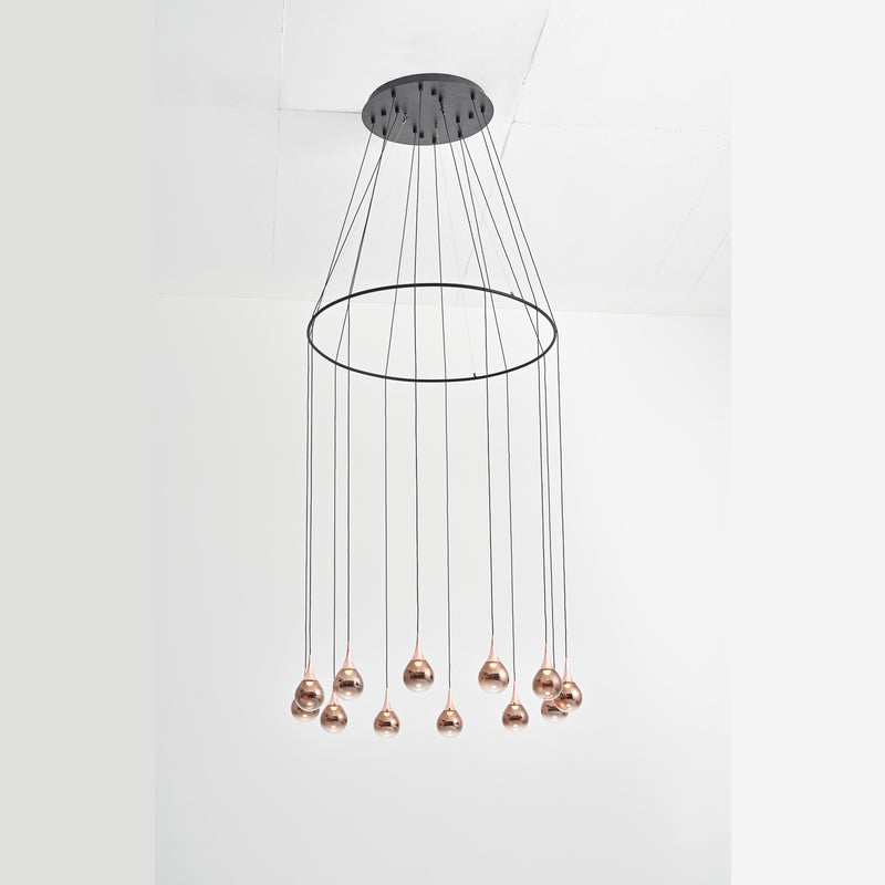 Paopao P12 Chandelier, Finish: Layared Copper With Ring
