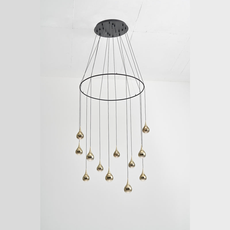 Paopao P12 Chandelier, Finish: Layared Gold With Ring