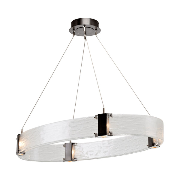 Parallel Chandelier, Shape: Oval Finish: Classic Silver, Color: Clear Granite