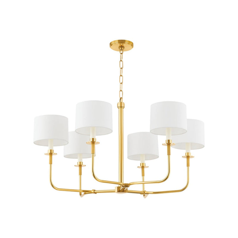 Paramus Chandelier - 6-Light - Aged Brass by Hudson Valley