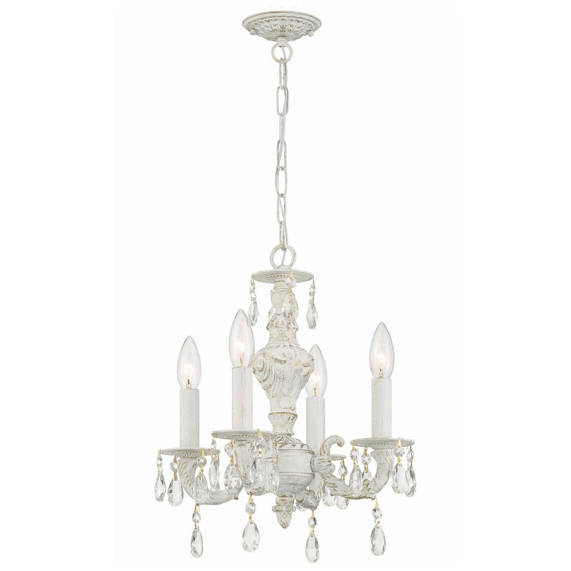Paris Market Crystal Chandelier 13.5" Antique White