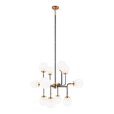 Particles Chandelier 12 Light Aged Gold Brass Opal