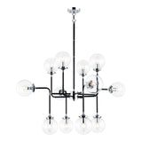 Particles Chandelier 12 Light Black & Chrome Clear
