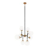 Particles Chandelier 8 Light Aged Gold Brass Opal