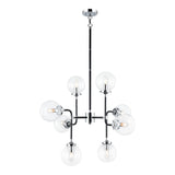 Particles Chandelier 8 Light Black & Chrome Clear
