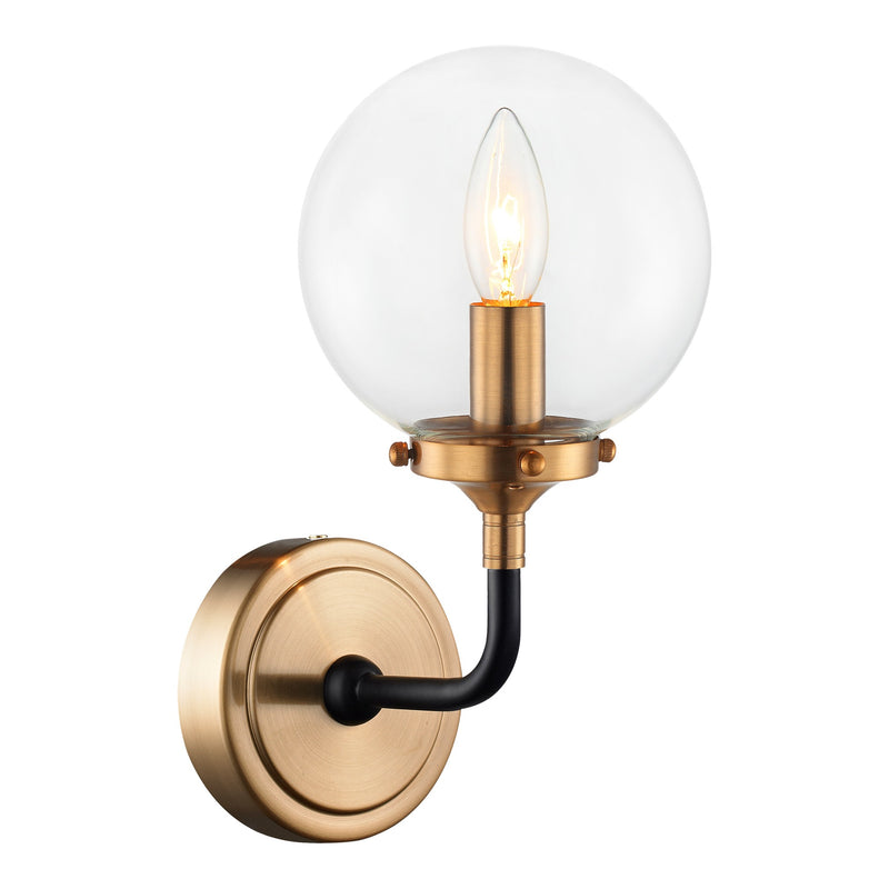 Particles Wall Sconce 1 Light Aged Gold Brass Clear