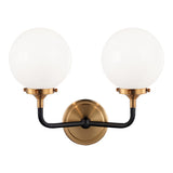 Particles Wall Sconce 2 Light Aged Gold Brass Opal
