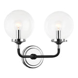 Particles Wall Sconce 2 Light Black & Chrome Clear