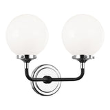 Particles Wall Sconce 2 Light Black & Chrome Opal